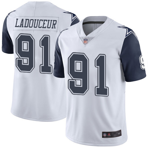 Men Dallas Cowboys Limited White L. P. Ladouceur #91 Rush Vapor Untouchable NFL Jersey